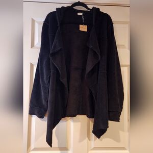 NWT Hello Nite ultra soft plush open front hooded sweater M